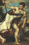 Venus and Adonis, detail AR TIZIANO Vecellio